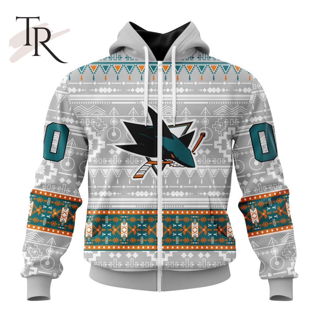 New 2025 NEW] ized NHL San Jose Sharks Special Native Design Custom Hoodie - Image 3